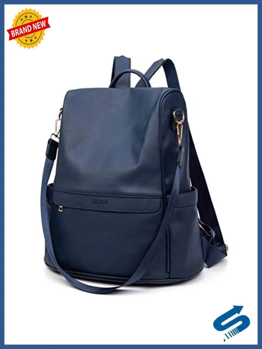Women PU Leather Anti-theft Backpack Purse 3-in-1 Tote Shoulder Bag